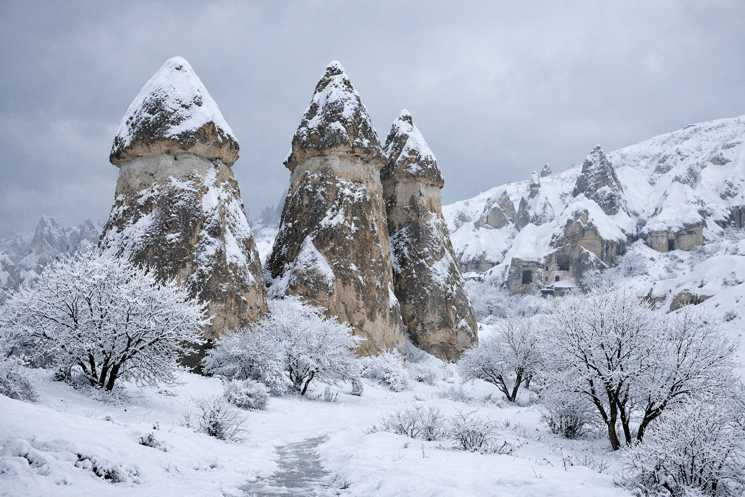 Karla kapli peri bacalari, kis mevsimi