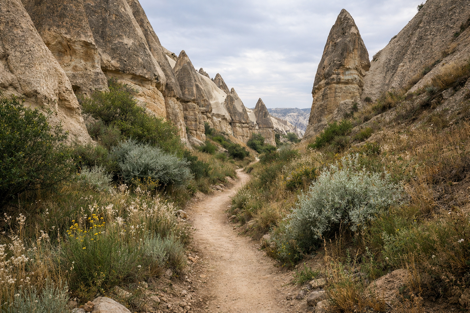 Kalabaliktan uzak bir yuruyus patikasi